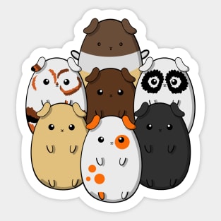 Guinea Pig Gang, a herd of cute guinea pigs having fun. Sticker